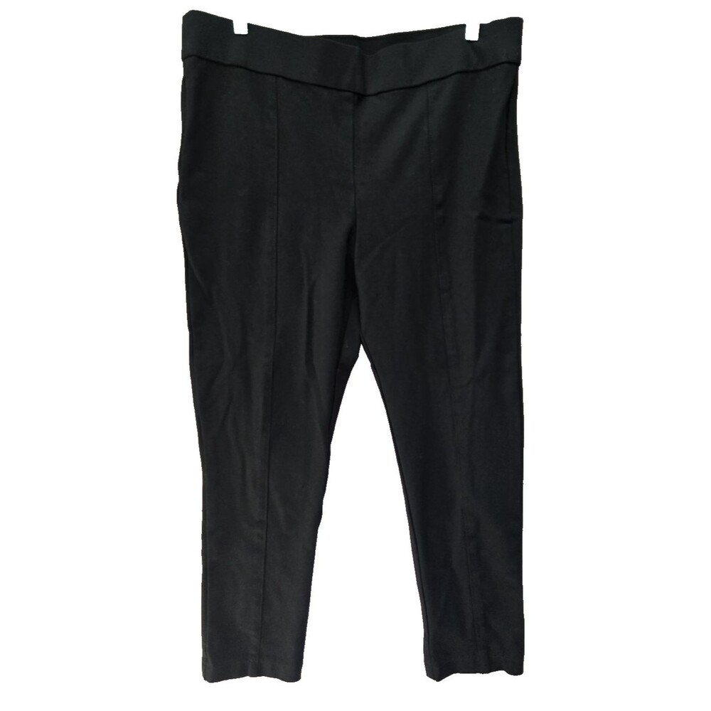 Anne Klein Women Tummy Control Ponte Pants Black Size XL Skinny Ankle Workwear